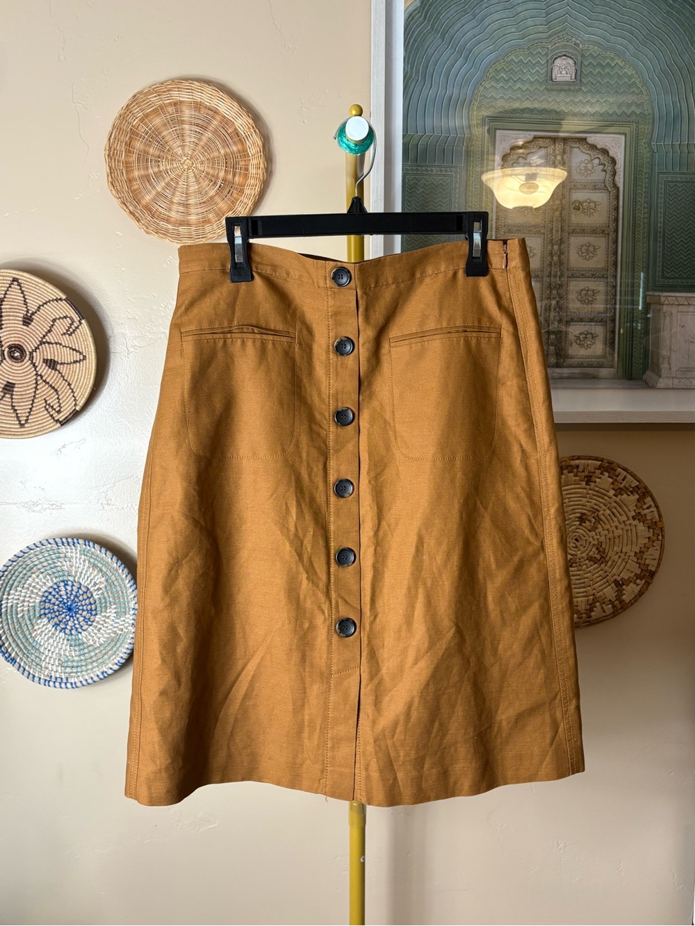 Ann Taylor Button-Front A-Line Skirt